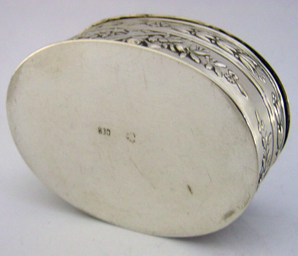 PRETTY 66g GERMAN HANAU SOLID SILVER TABLE BOX c1910 ANTIQUE FLOWER BASKET