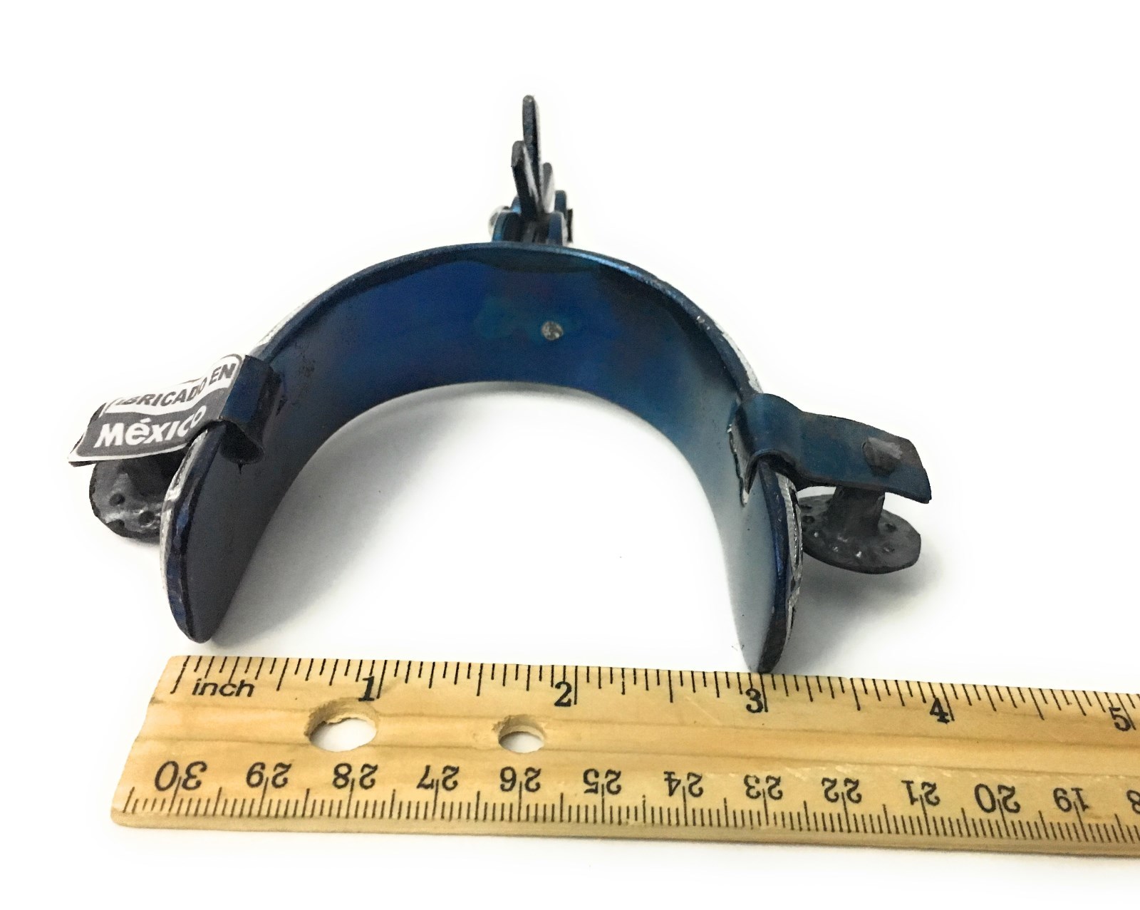 MEXICAN CHARRO BLUE SPURS. ESPUELAS CHARRAS AZULES, SADDLE HORSE CHARRO SPURS