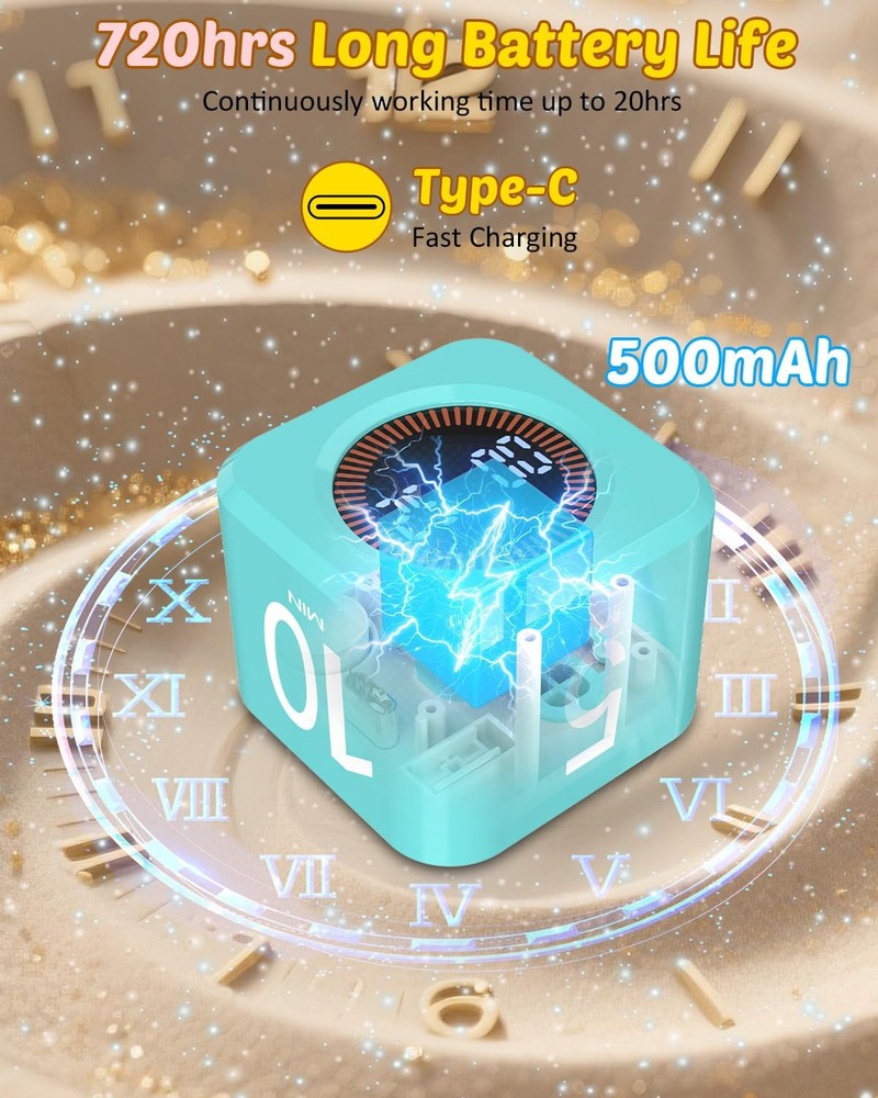Digital Pomodoro Timer Cube 5/10/25/50min, Visual Productivity Flip Timer for...