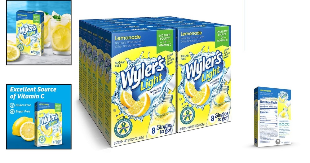 Wyler's Light Lemonade Drink Mix Packets - 96 Servings for Refreshing Hydration
