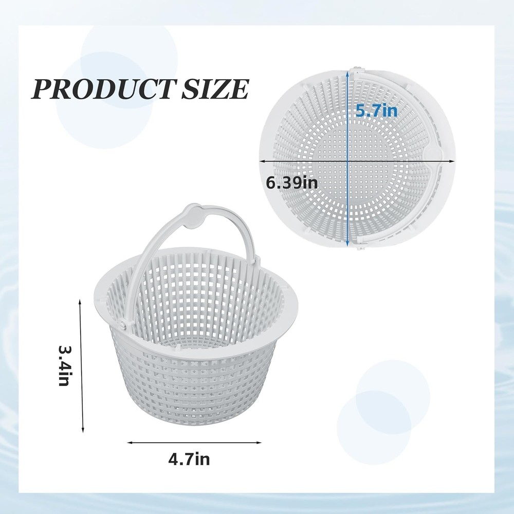 2-Pack Above-Ground Pool Skimmer Replacement Baskets with Handle for Hayward