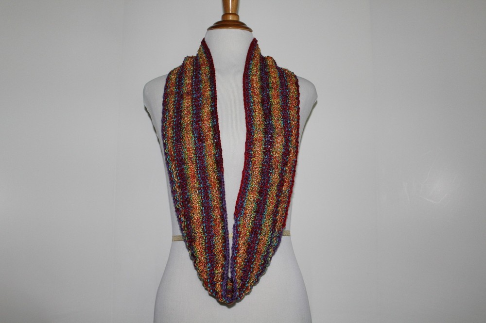 Knit Boho Chic Infinity Scarf Unisex Multi - Color 100% Soft Draylon Microfiber