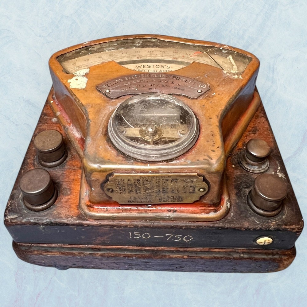 Antique Pat. 1888 Weston Direct Current Voltmeter Model 1 Newark NJ USA
