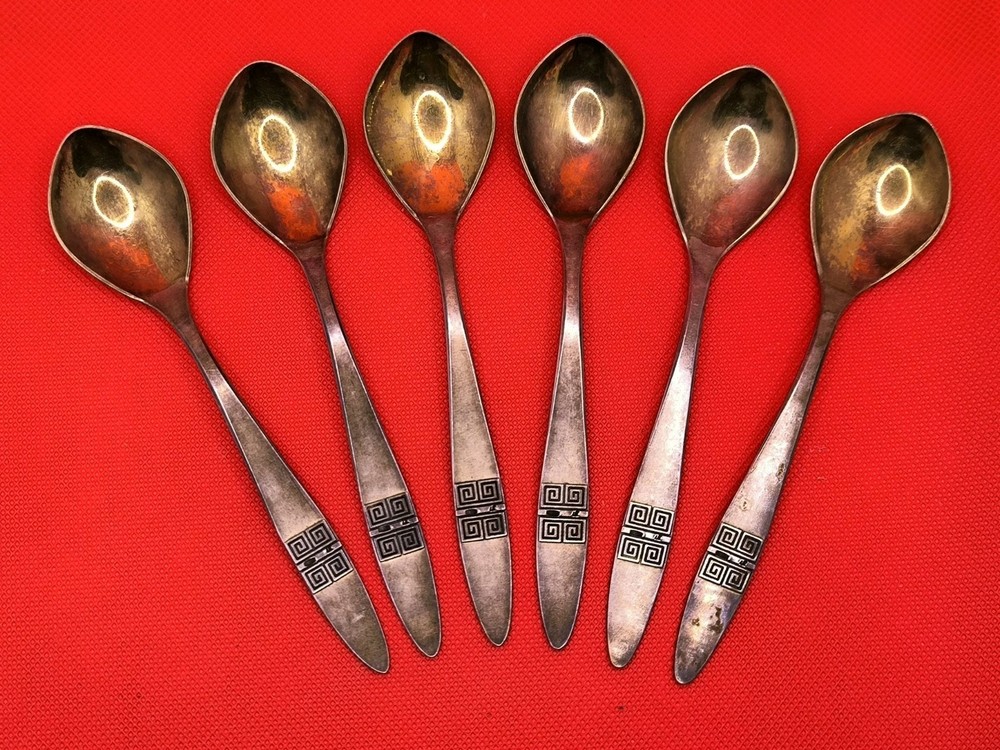 Tea Spoon Set Vintage Soviet Silver Original  about 1970's