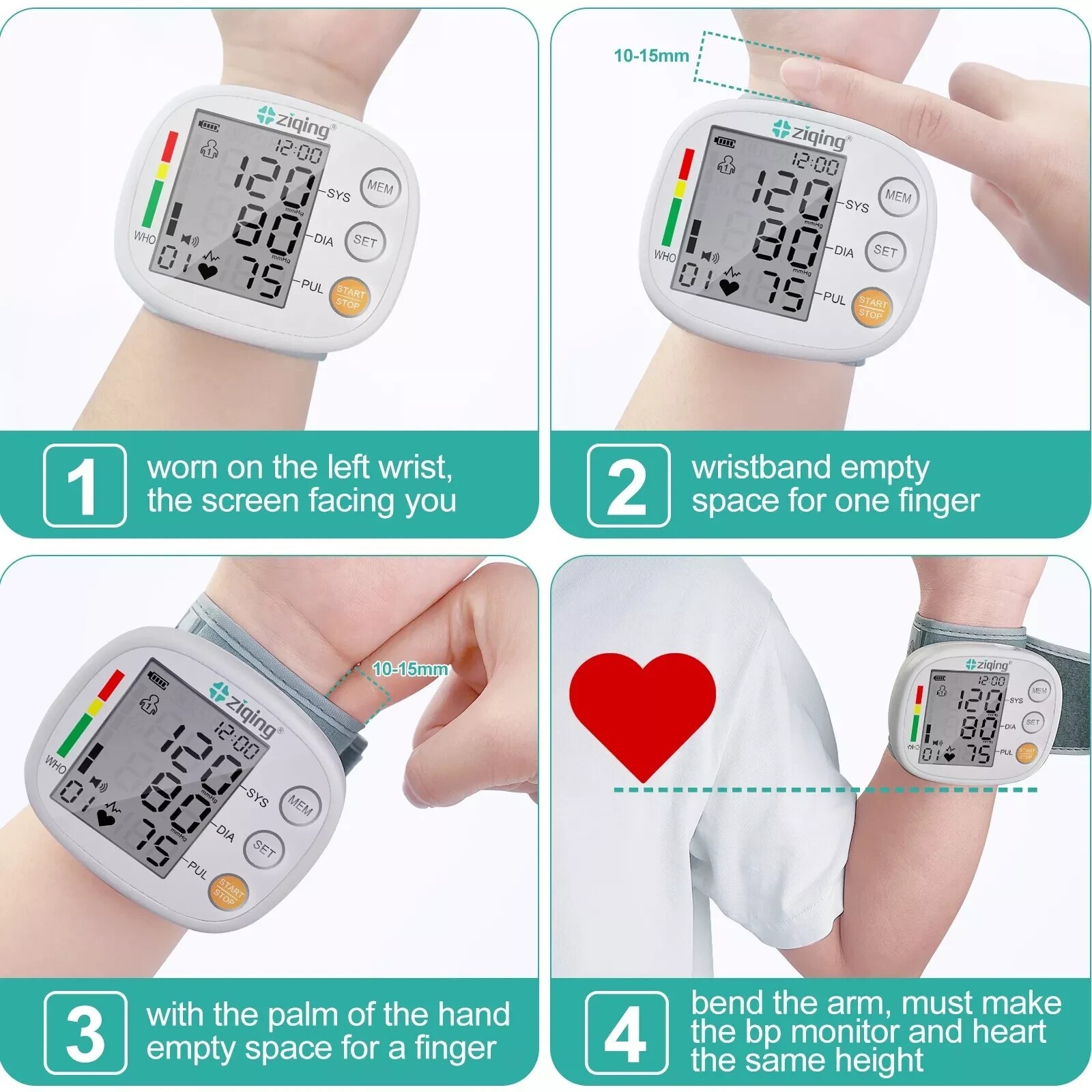 Accurate Digital Wrist Blood Pressure Monitor BP Cuff Gauge Heart Rate Machine.