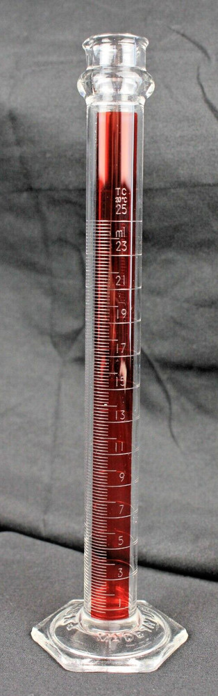 Pyrex Glass 25ML Labratory Borosilicate Cylinder Measuring Beacker