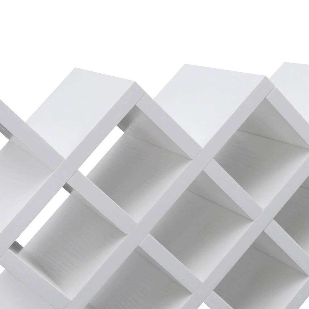 10-Grid Wine Lattice Rack Wall-Mount Insert Display Wooden Storage Holder Shelf
