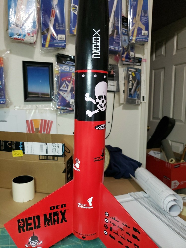 White Decals For Estes Der Big Red Max Model Rocket Kit