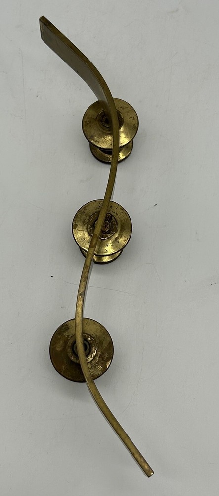 Art Deco Brass Triple Candleholder