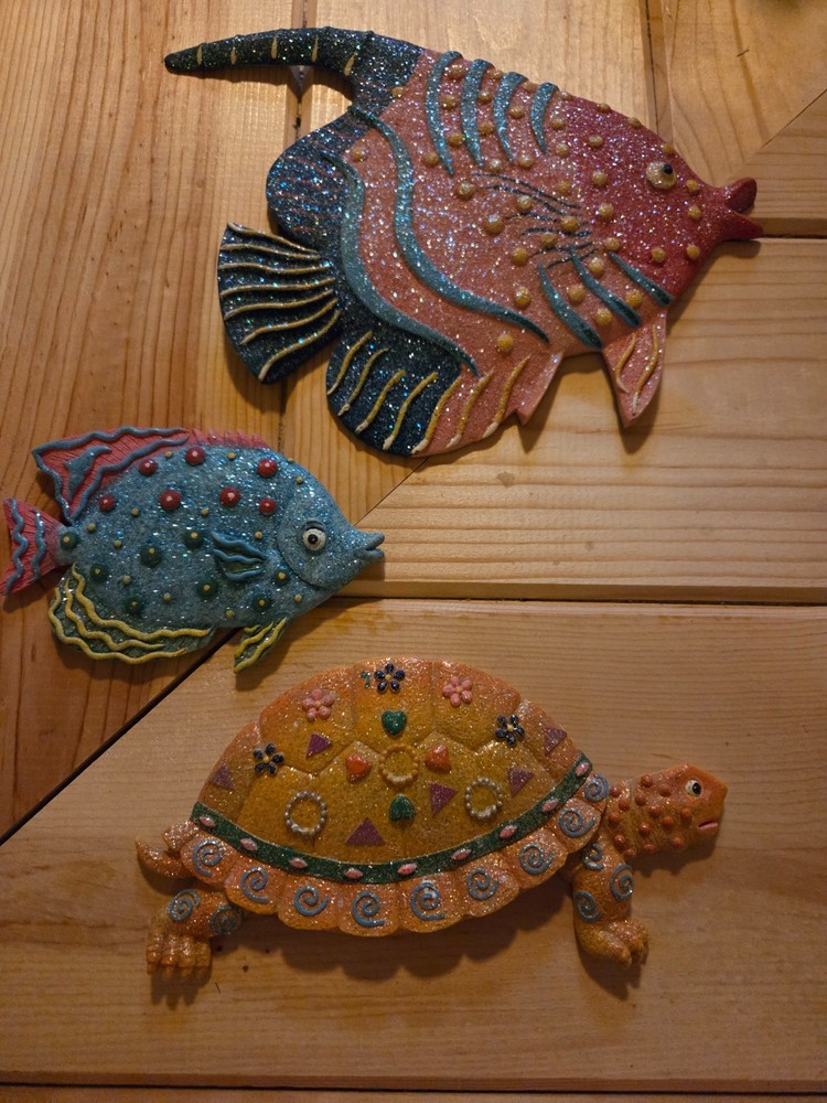 Glitter Fish and Turtle (Set Of Three)