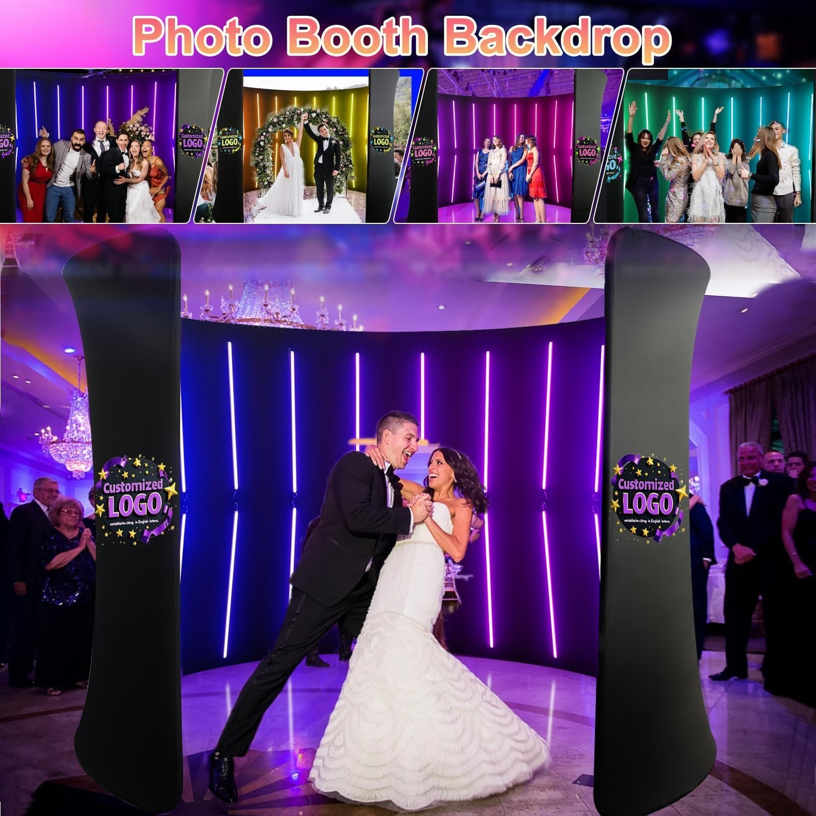 10'W x 8'H 360 Photo Booth Backdrop Frame LED Backdrop Enclosure For Studio
