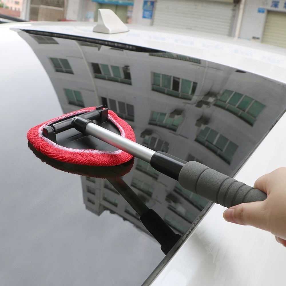 1 Pc Telescopic Car Window Cleaner Extendable Microfibre Windshield Brush Tool