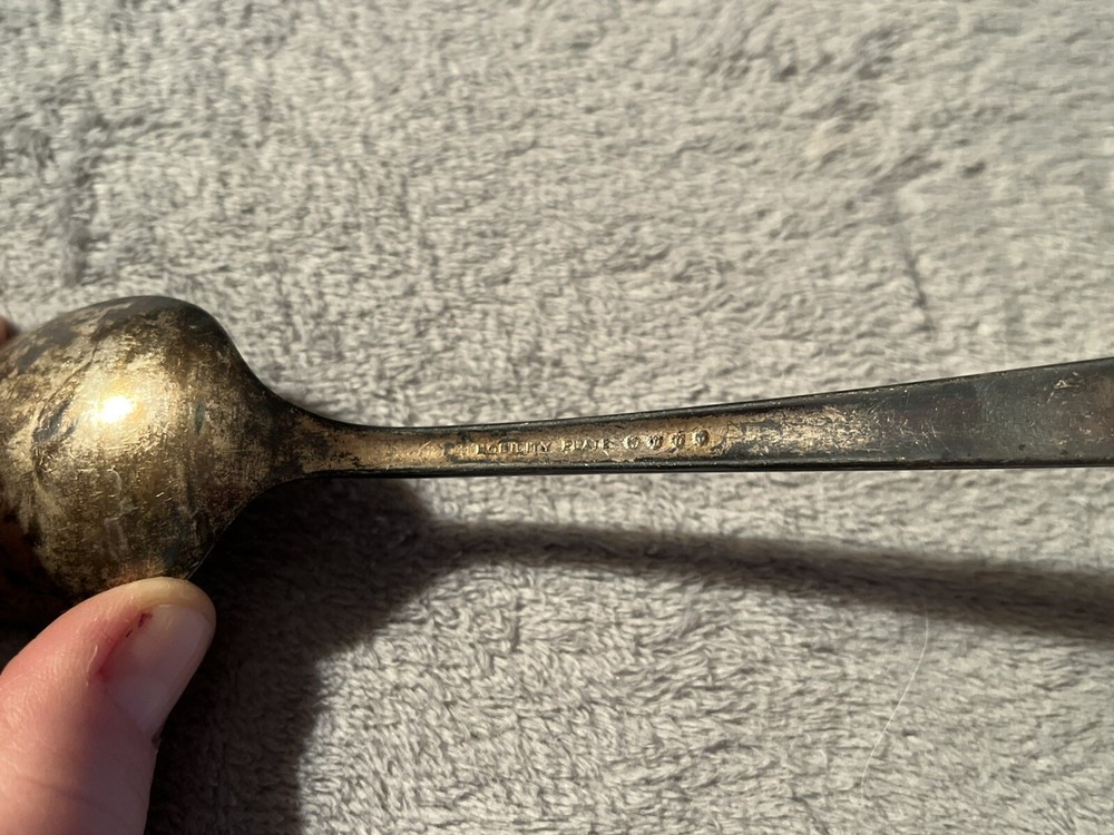 Silver Plate Nobility Serving Soup Spoon Tarnish 8"