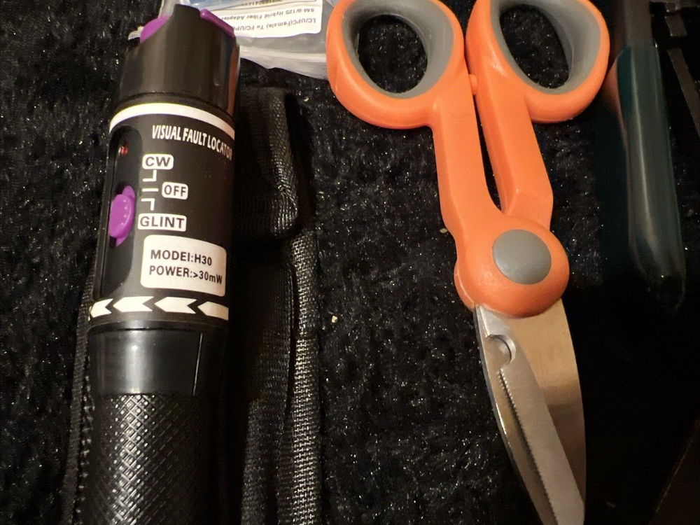 Fiber Optic Cleaver XO Plus Case Visual Fault Locator Optical Multimeter + More