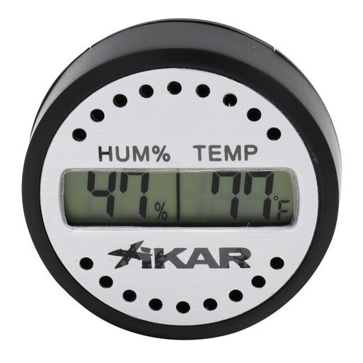 Xikar PuroTemp Round Digital Hygrometer, Accurate, 10-Second Refresh Rate