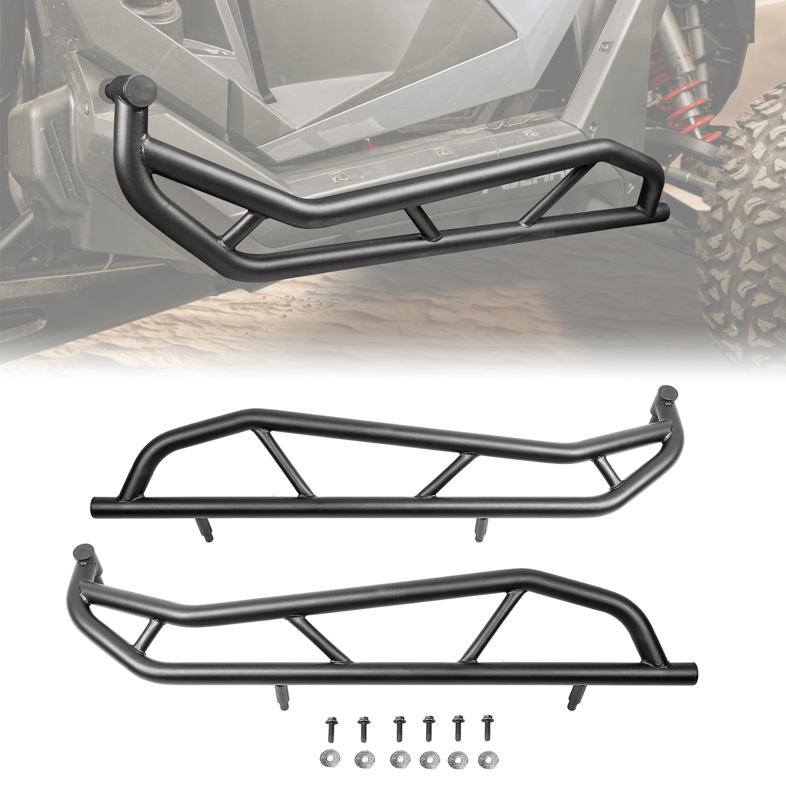WEISEN Steel Nerf Bars Rock Sliders For 2020+ Polaris RZR Pro XP/Turbo R/Pro R