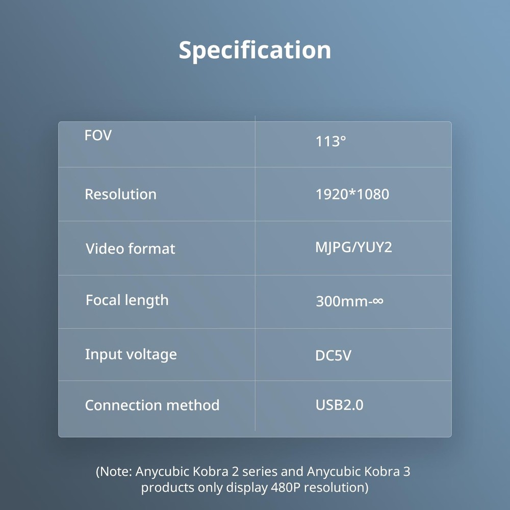 Anycubic Camera Kobra 3 3D Printer Camera, Remote and Real-Time Video...