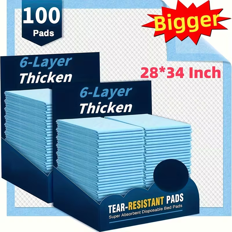 Dog and Puppy Training Pads, X-Large 28x34 inches 100 Count Dog Pee Potty