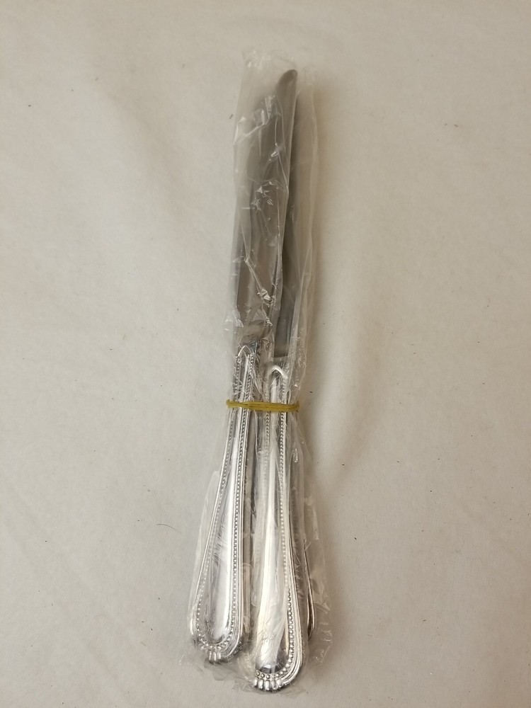 Oneida COUNTESS Stainless 4 Dinner Knives Beaded Glossy NEW Flatware E51N & FS!