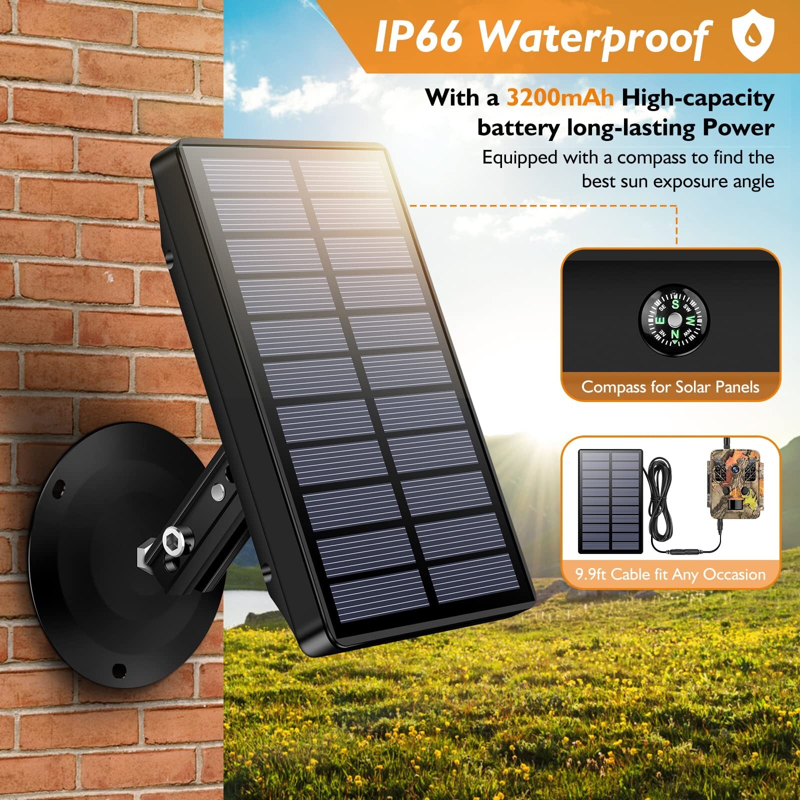 Solar Trail Camera WiFi 4K 36MP Wildlife Hunting Game Cam Nightvision Waterproof