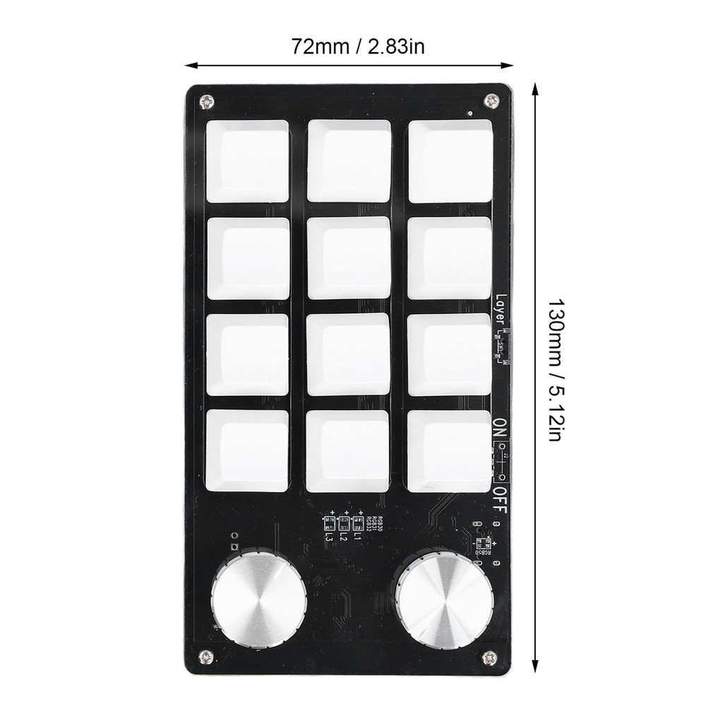 12 Key Knob Keyboard Programmable USB Dustproof Red Switch Mechanical New