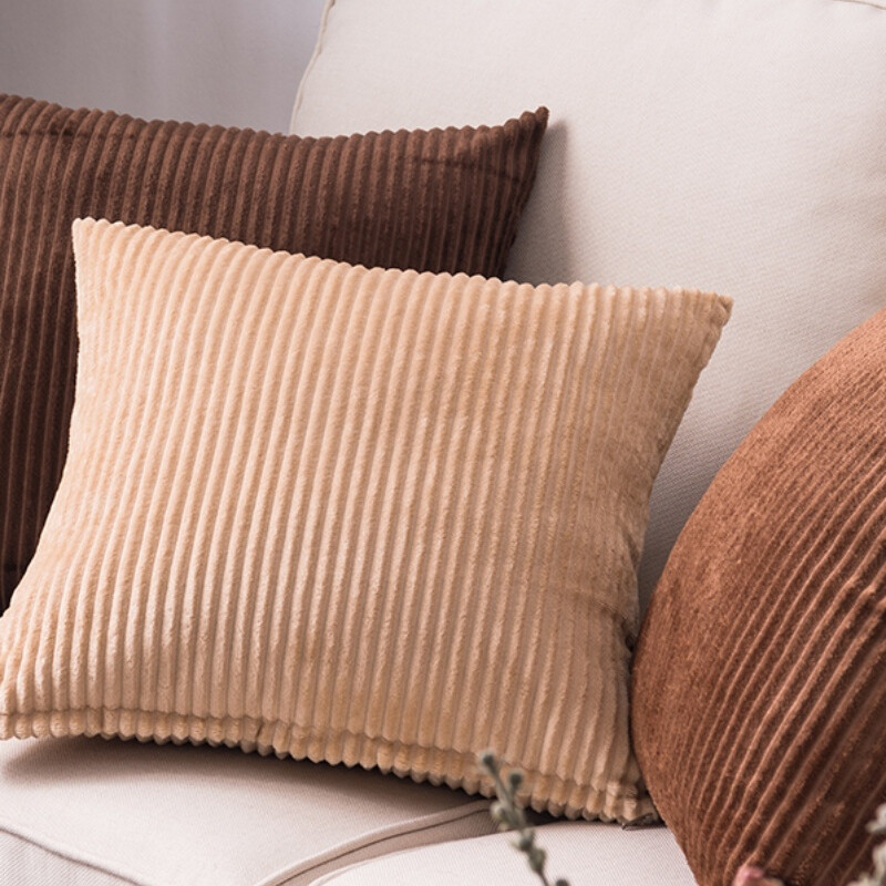 1X Solid Corduroy Throw Pillow Case Square Cushion Cover Home Decor Without Core