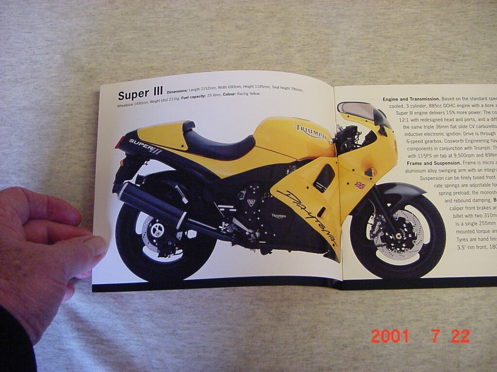 Vintage Triumph 1995 Motorcycle Brochure