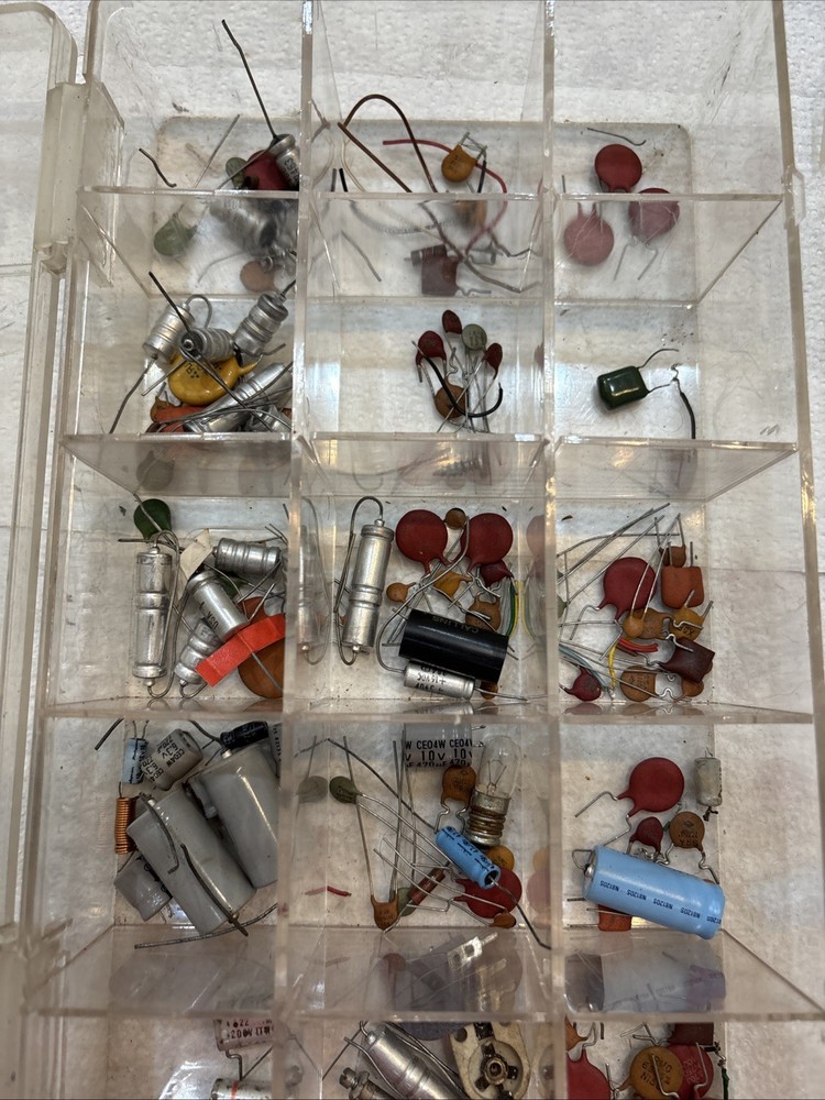 Vintage Capacitors Lot Ceramic Electrolytic Assorted Untested