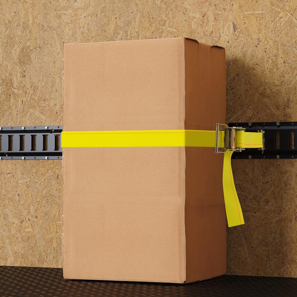Trekassy E Track Tie-Down Rail Kit - 12 Pieces: 4 Pack 4ft 4ft-12pcs, Black