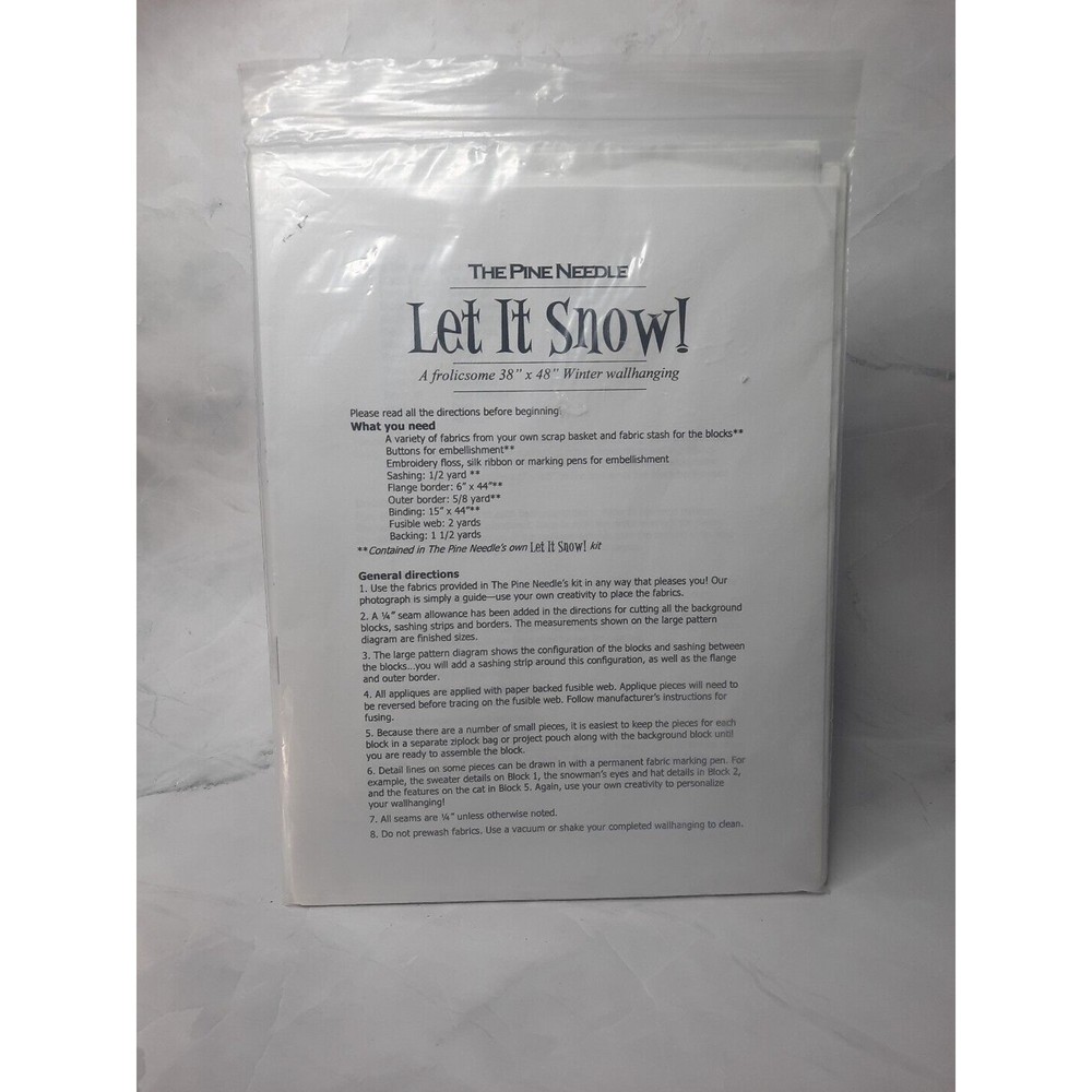 The Pine Needle Full Size Pattern Let It Snow 38x48 Winter Wallhanging