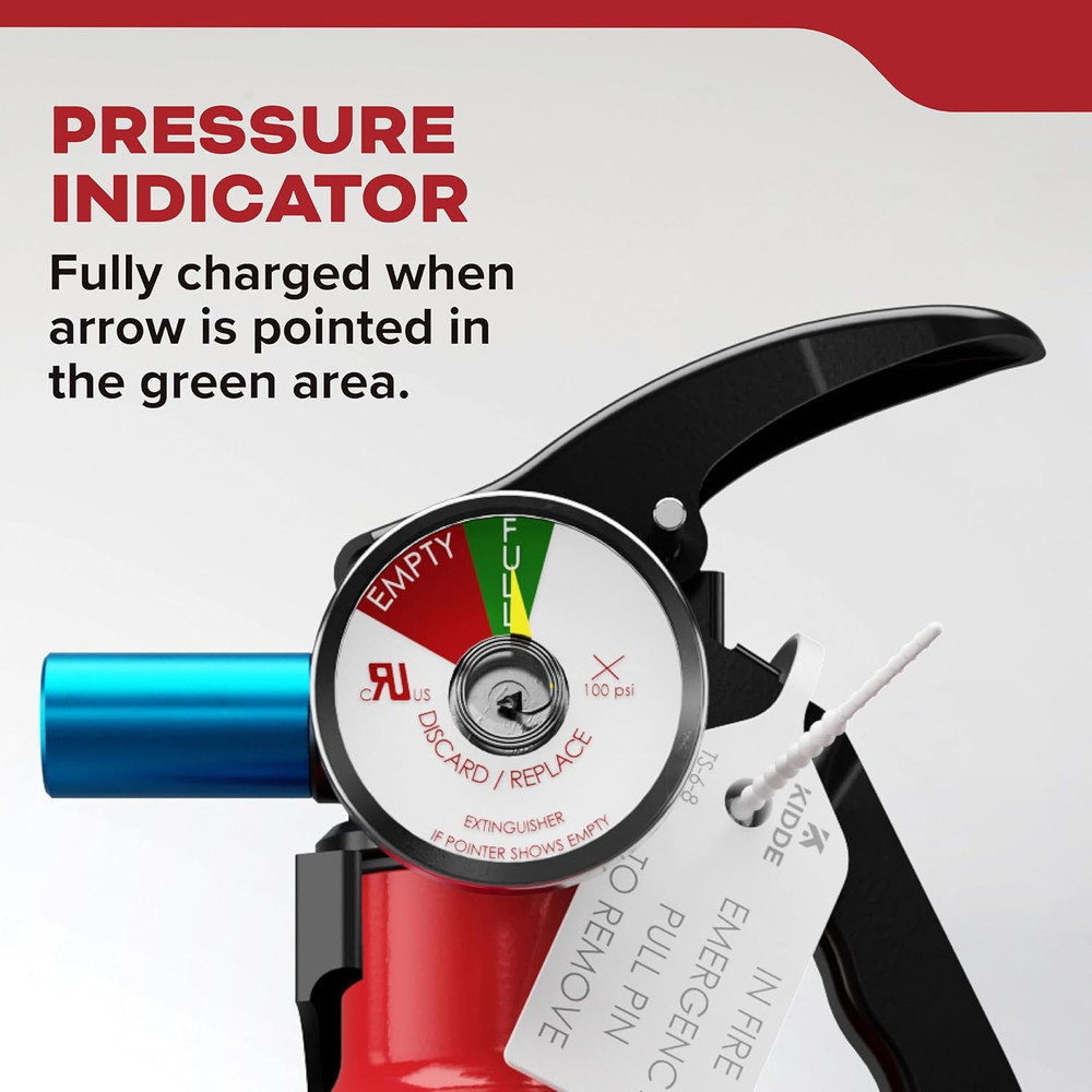 Basic Fire Extinguisher for Home, Office, Residential, Single-Use, 5BC