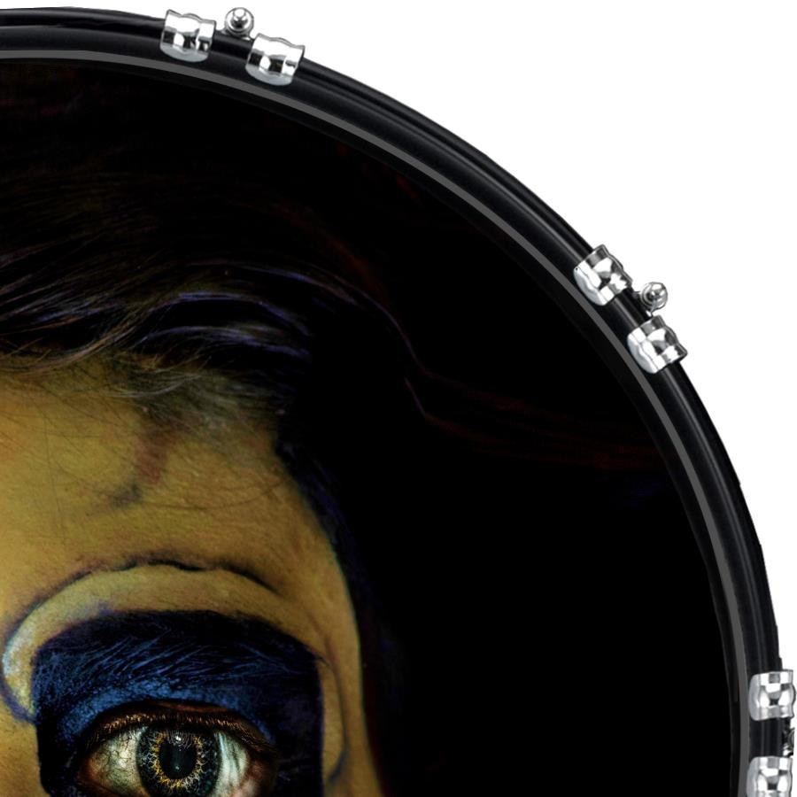 20" Custom Bass Kick Drum Front Head Graphic Graphical Evil Eyes