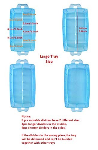 Kamay's Large 3 Tier Stackable L, 3 30 Compartments Blue