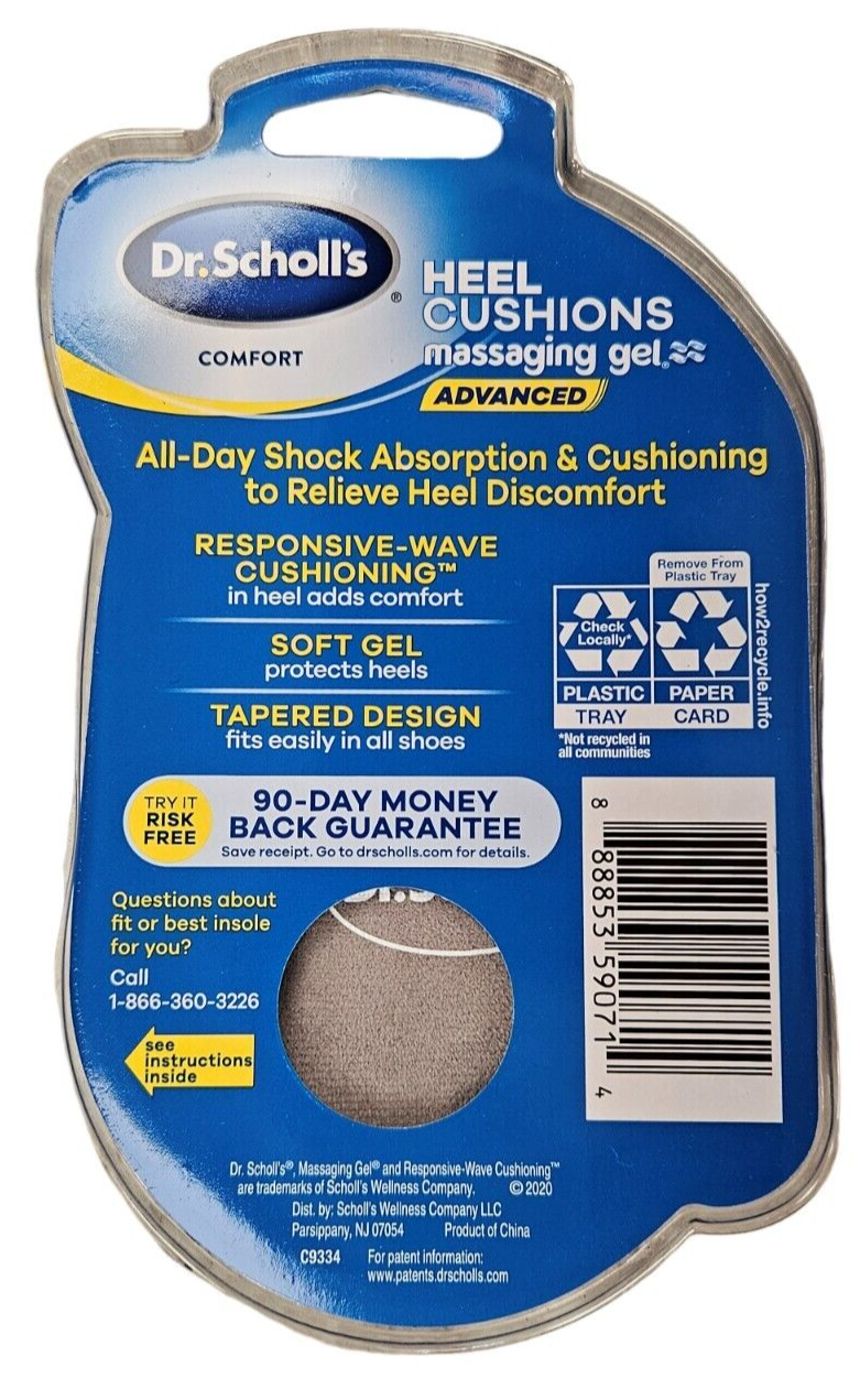 Dr. Scholls MEN Gel HEEL Cushion Insoles Massaging ( 3 pairs )