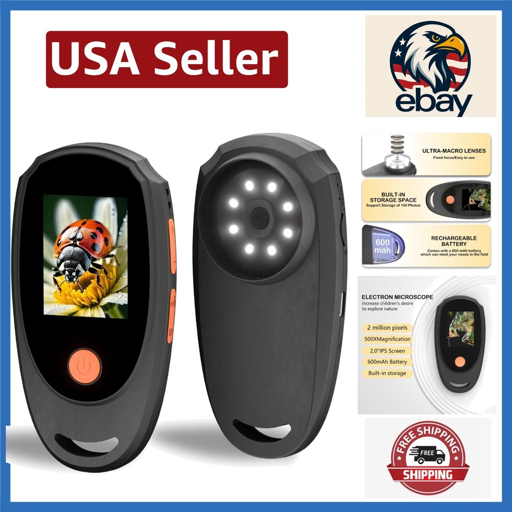 Handheld Digital Microscope with 2.0 Inch IPS Color Screen, Portable Magnifyi...