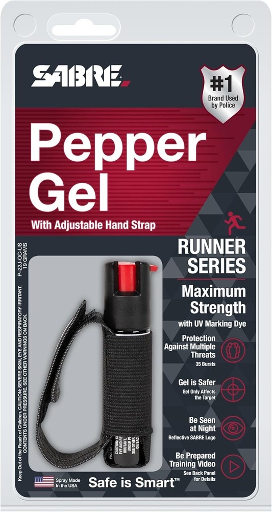 Runner Pepper Gel with Quick-Release Keychain & Reflective Hand Strap - 0.67 oz