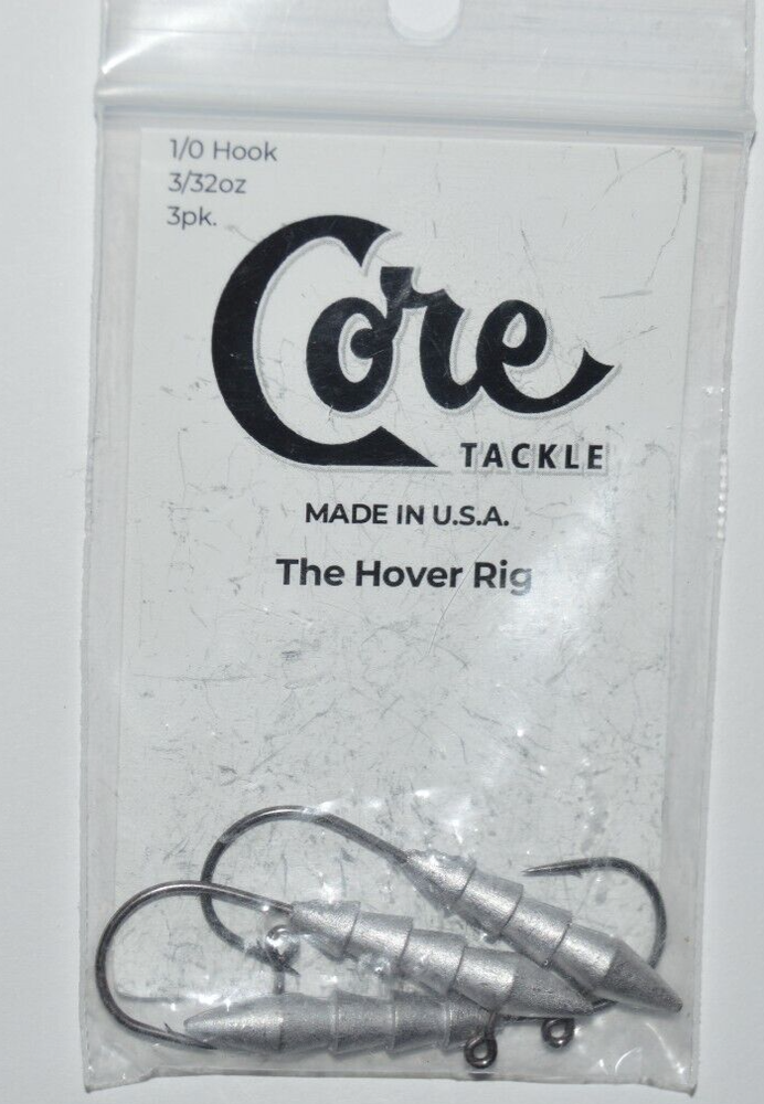 core tackle the hover rig hook head jighead unpainted 1/0 hook 3/32oz