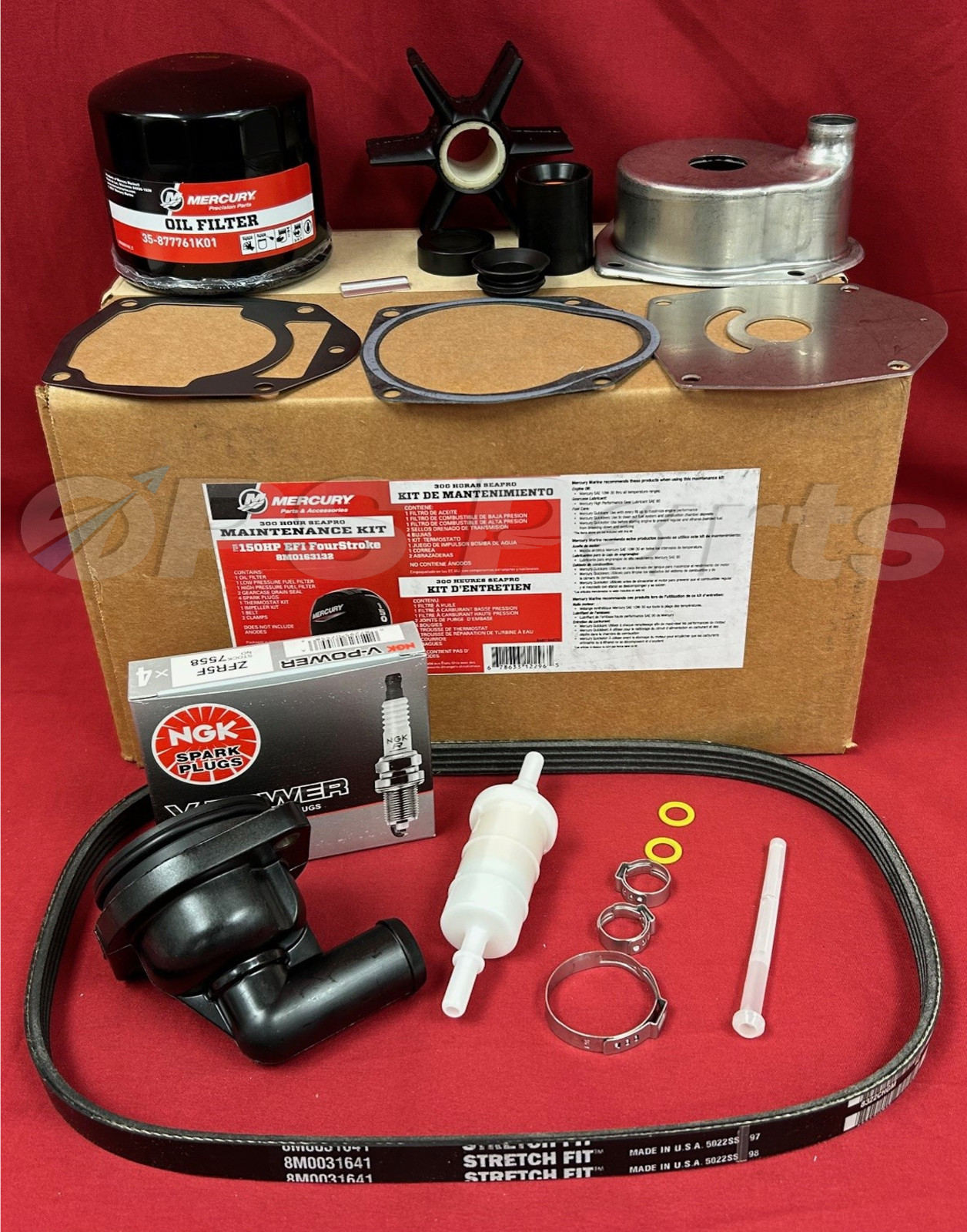 New / OEM Mercury 150 HP EFI 4Stroke 300 Hour Maintenance Kit - Part # 8M0163132