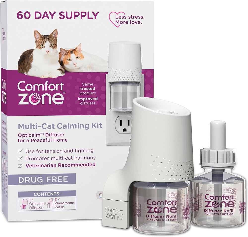 Value Kit; 3 Multicat Diffusers & 6 Refills; Cat Calming Pheromone; Reduce