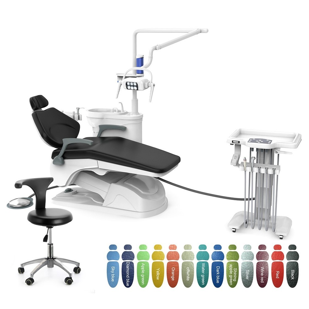 FDA Dental Chair Unit Computer Control Built-in Scaler Stool Liftable Trolley