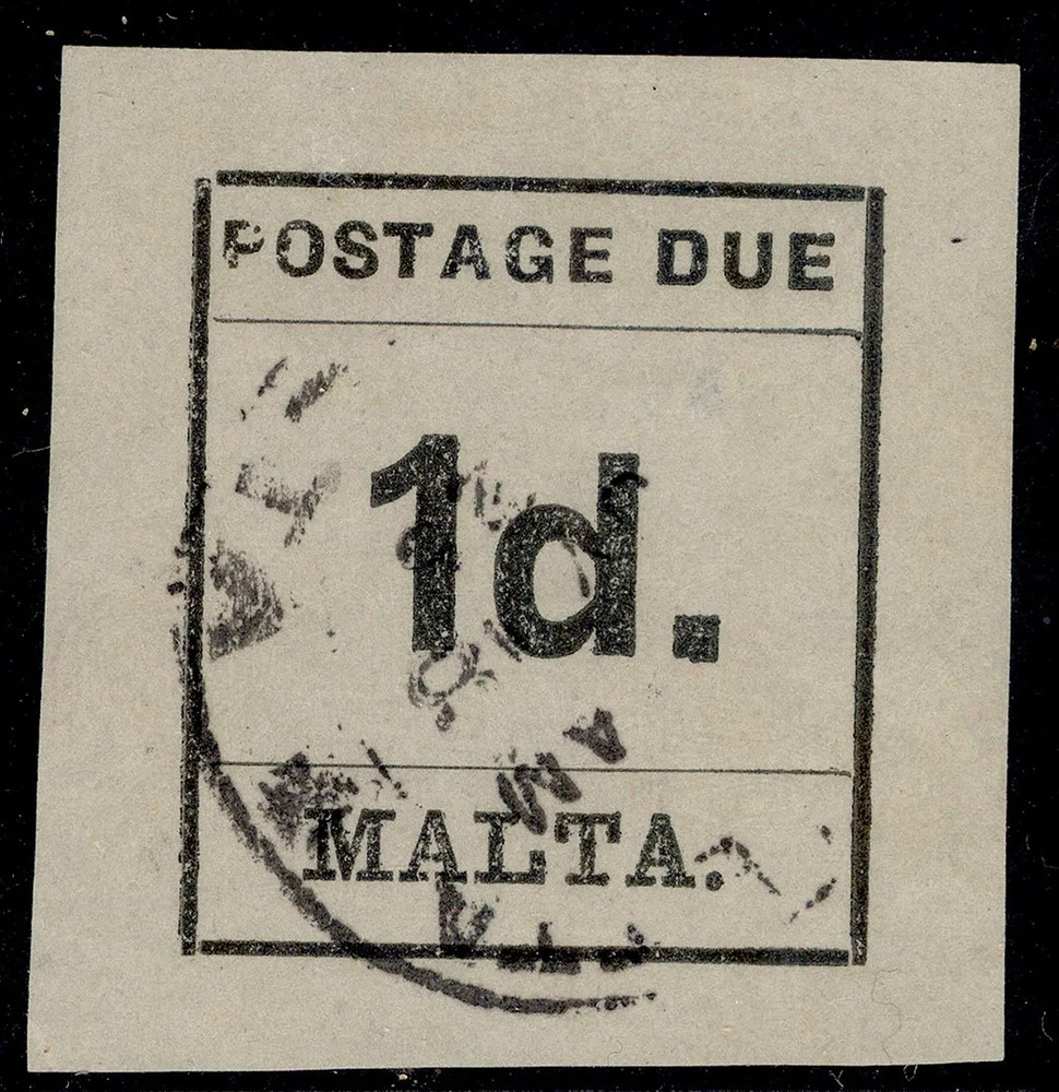 MALTA GV SG D2, 1d black, FINE USED.