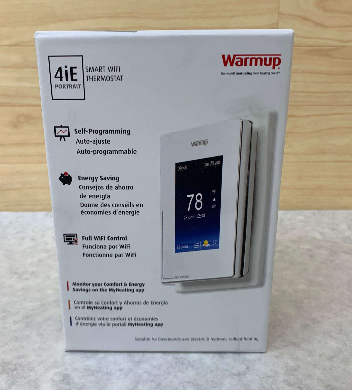 Warmup 4iE Smart WiFi Portrait Heated Floor Thermostat in White (4iE-V04-WH-01)