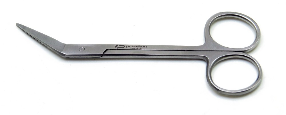Universal Micro Iris Scissors Angled 4.5" Sharp/Sharp Premium Instruments