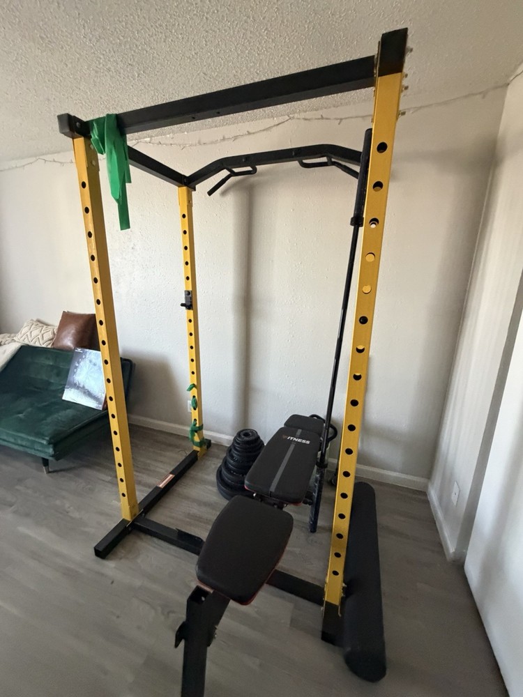 Power rack, bench, Weights, Attachments
