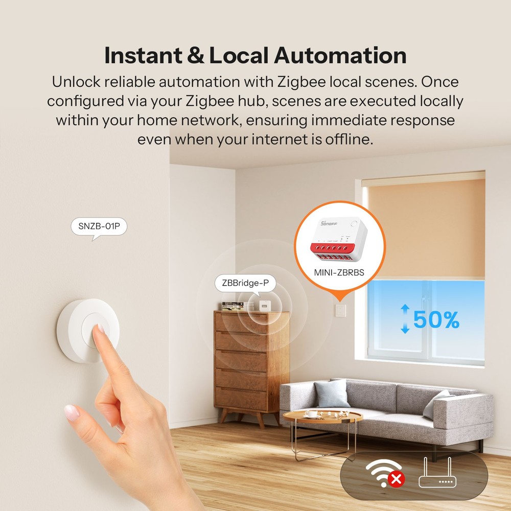SONOFF MINI Extreme Zigbee Smart Roller Shutter Timer Switch APP Remote Control