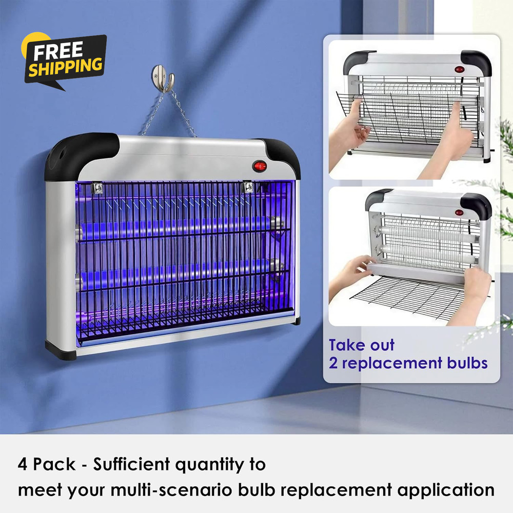 4 Pack Bug Zapper Replacement Light Bulbs 10W for 20W Indoor Bug Zapper, BL T8
