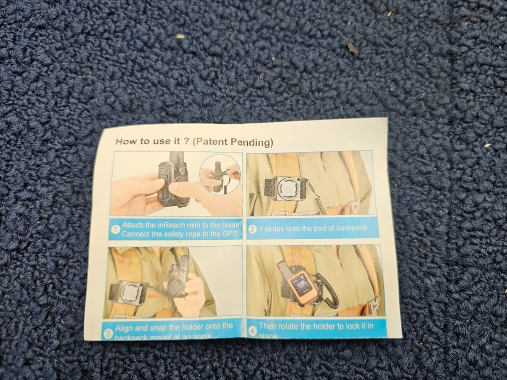 Backpack Tether Backpack Mount for Garmin inReach MINI Handheld GPS