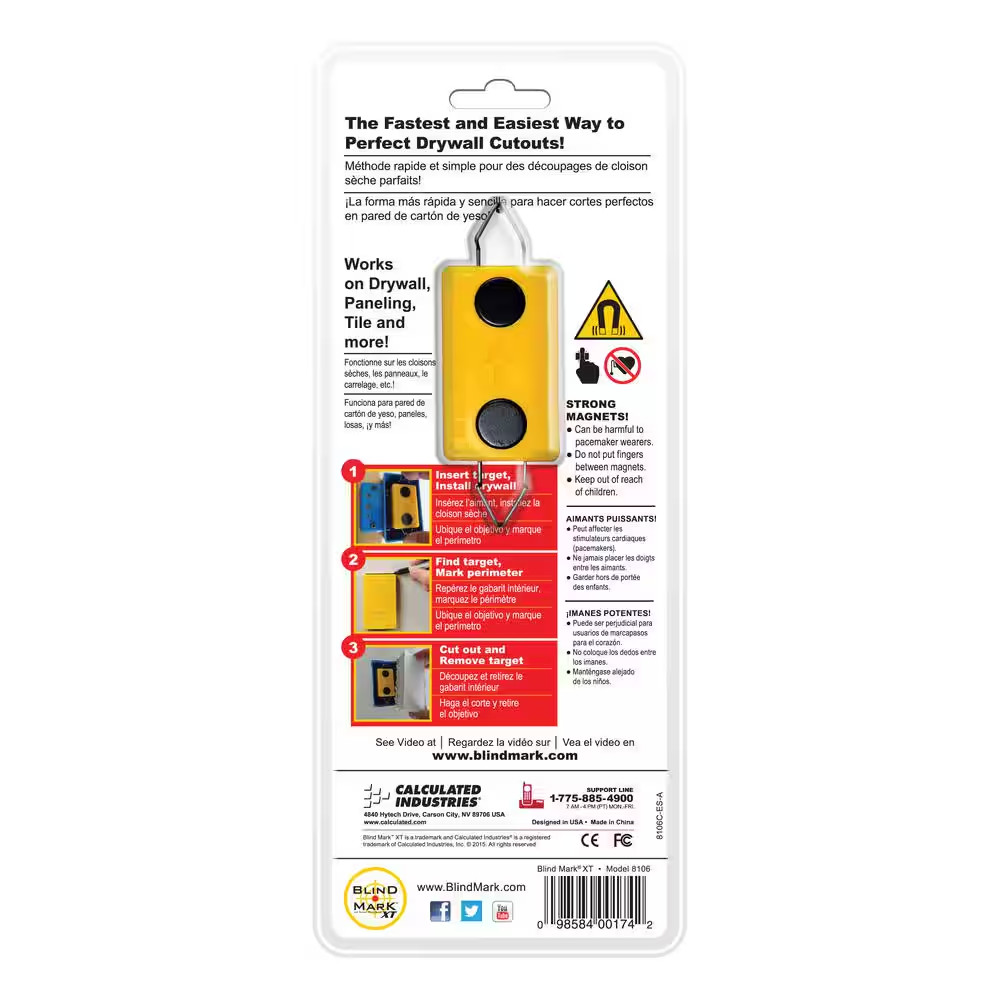 Blind Mark Magnetic Drywall Electrical Box Locating Tool (3-Piece)