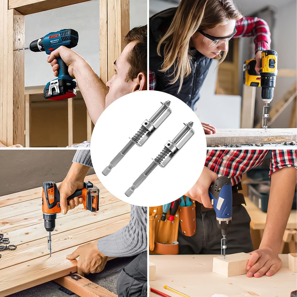 2 Pcs Spring-loaded Screw Holder Bit, Universal Screwdriver Bit with Iron