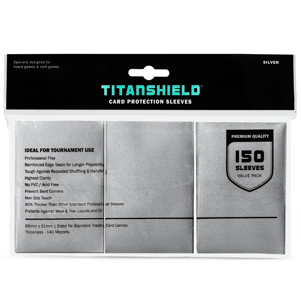TitanShield 150 Silver Sleeves Compatible with MTG Magic The Gathering